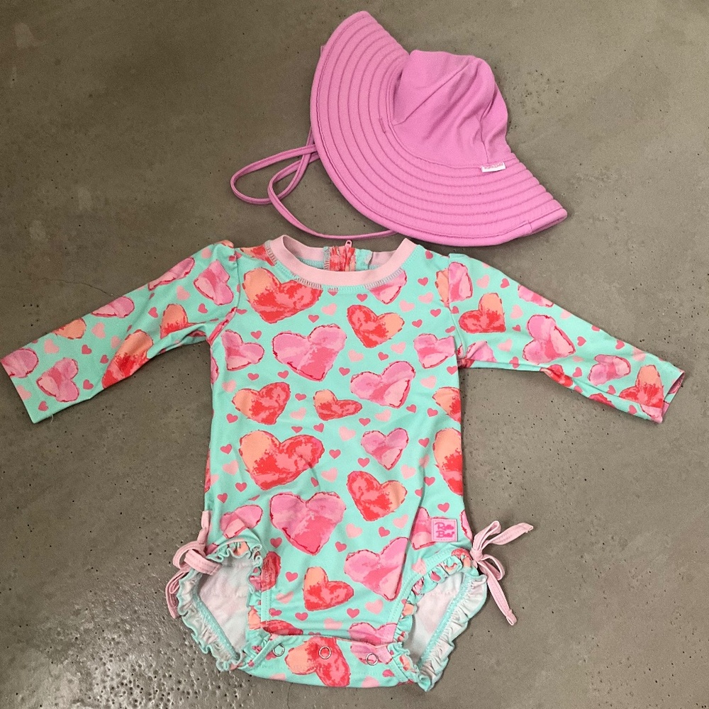 Ruffle Butts Swimsuit and Sun Hat
